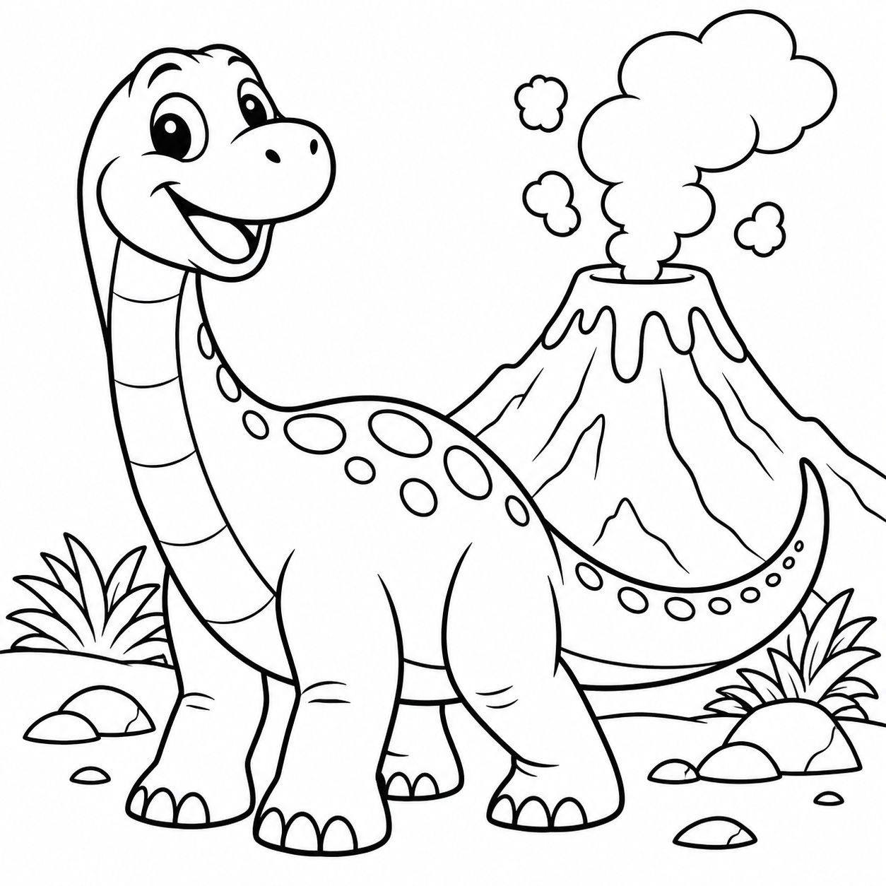 Dinosaur discovery blank coloring page