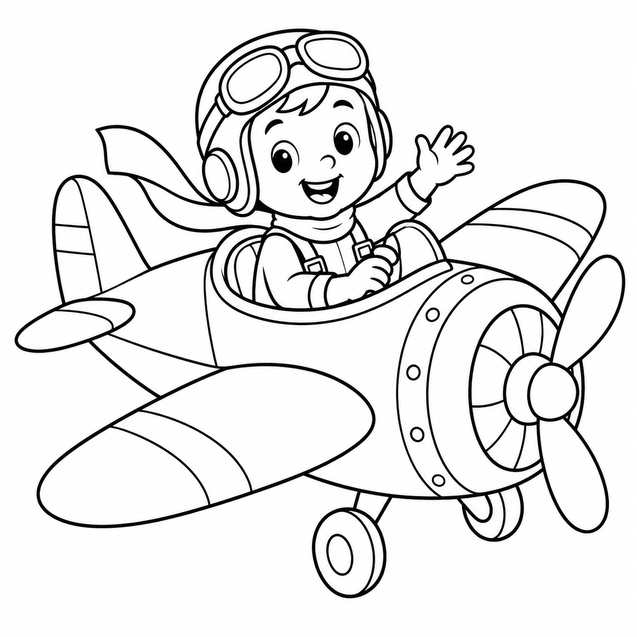 Ready for takeoff blank coloring page